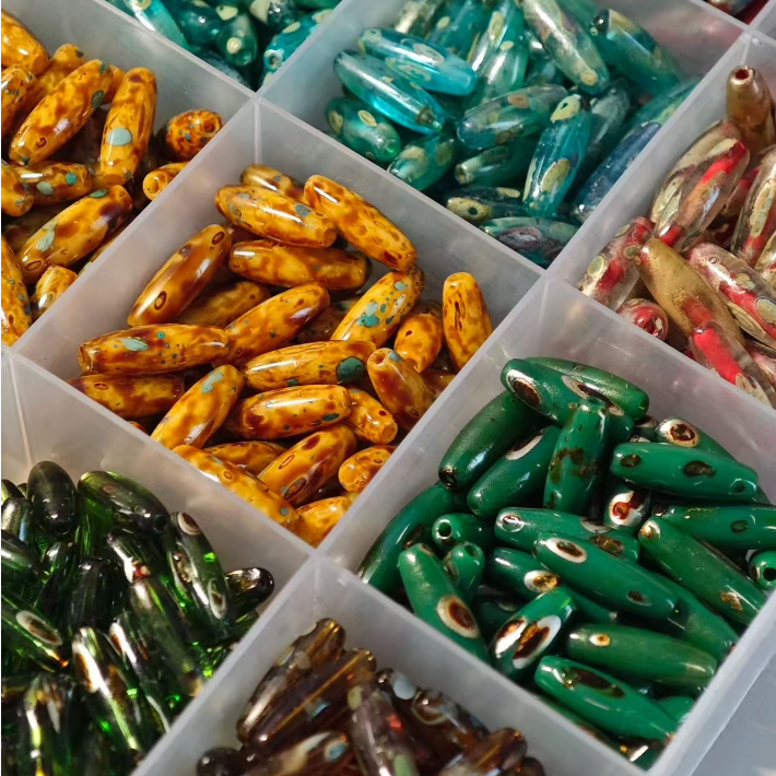 【New】Oval Glass Beads--Open in Live