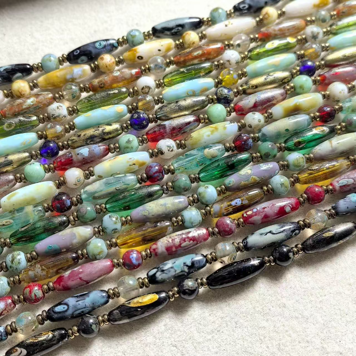 【New】Oval Glass Beads--Open in Live
