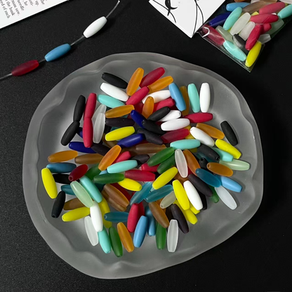 【New】Oval Glass Beads--Open in Live